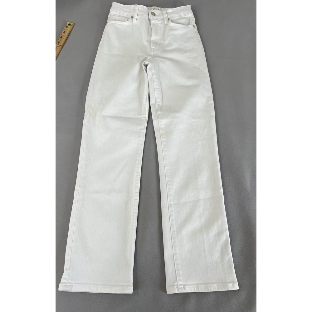 Frame Women's White Le Sleek High Rise Straight Jeans Size 25